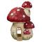 18" Red & Beige Mushroom House Outdoor Garden Statue
